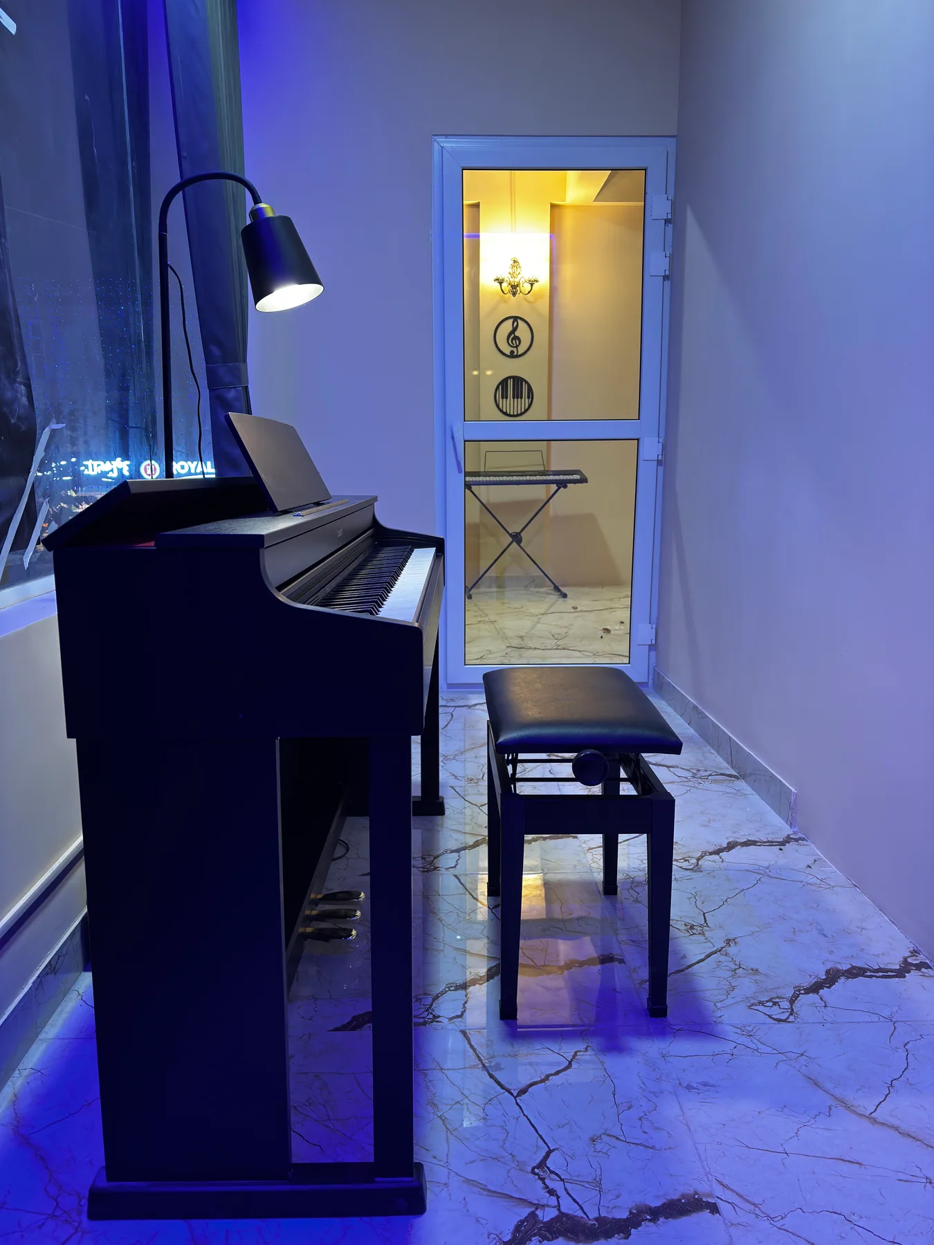 Digital piano practice room at Advaya Music Academy